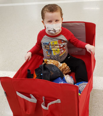 Child sitting in Wagon